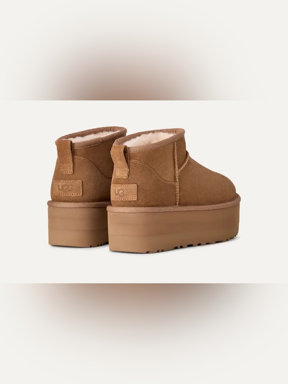 UGG ULTRA MINI PLATFORM BOOTS IN CHESTNUT EEEUC SIZE 10